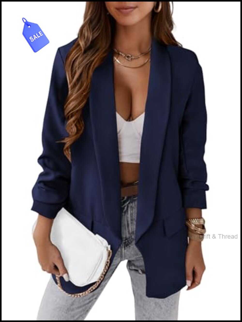 PRETTYGARDEN Women's Open Front Business Casual Blazer Suit Jacket